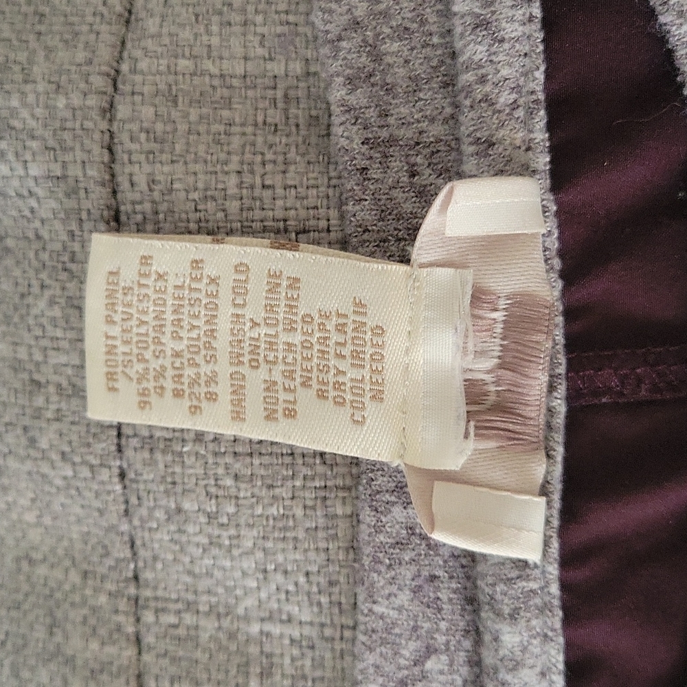 LOFT womens top with pockets, soft front, flowy back fabric, Plum Burgundy  XS - Picture 12 of 12